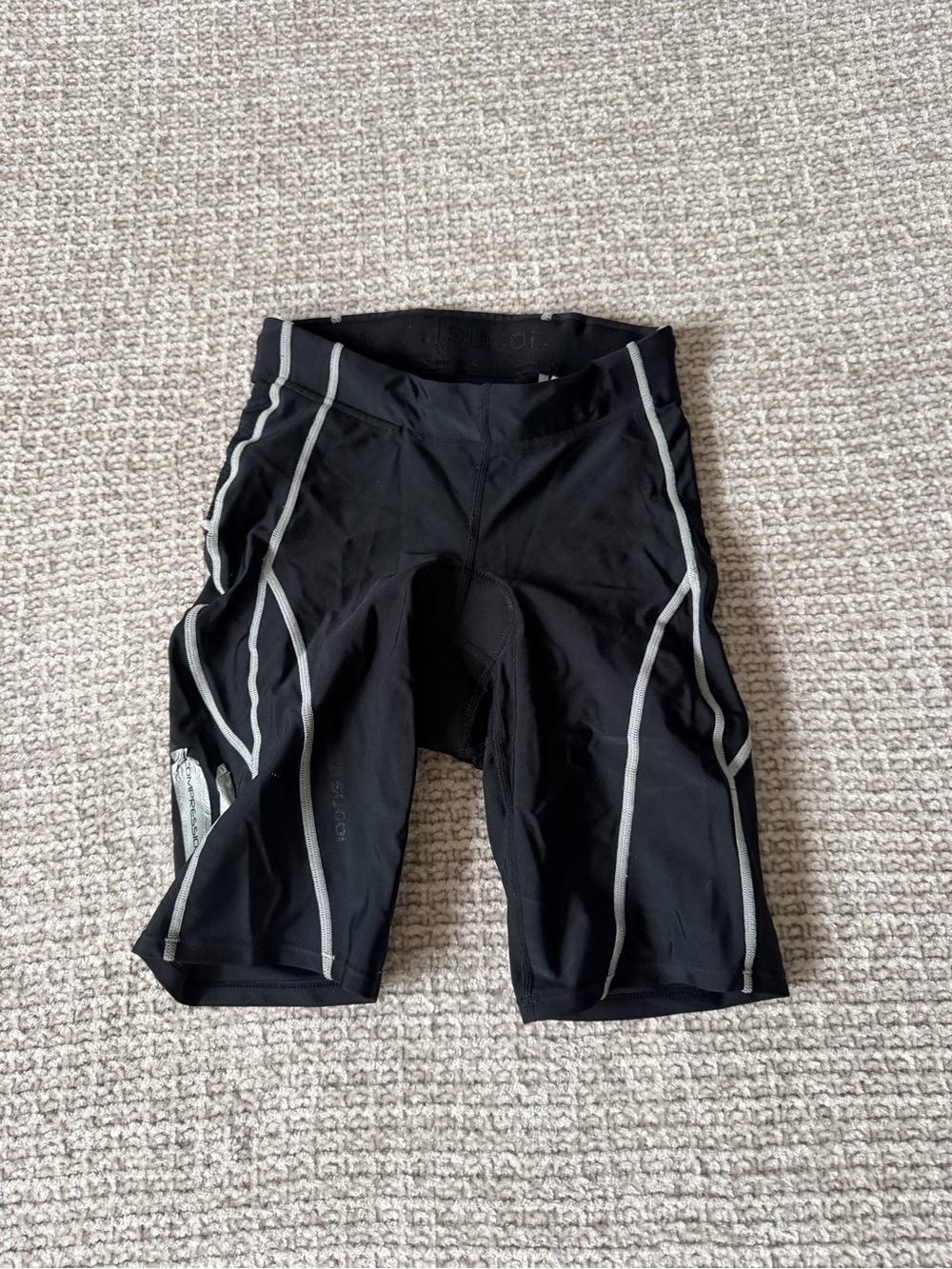 SUGOI Black Athletic Shorts with Gray Piping